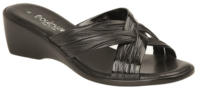 Boulevard L9558AP Womens X Over Mule Sandal - Shuzes