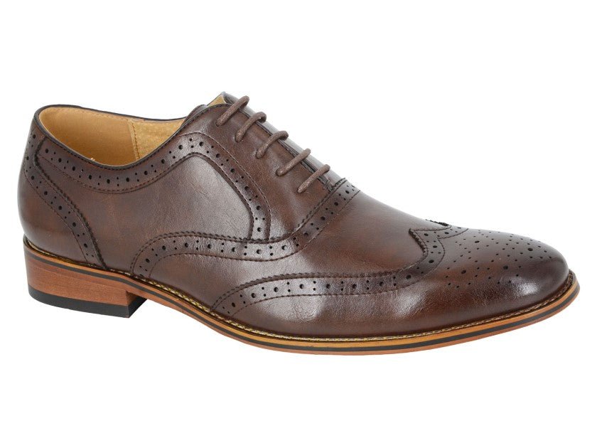 Goor M424DB Mens Brushed Brogue Shoes - Shuzes