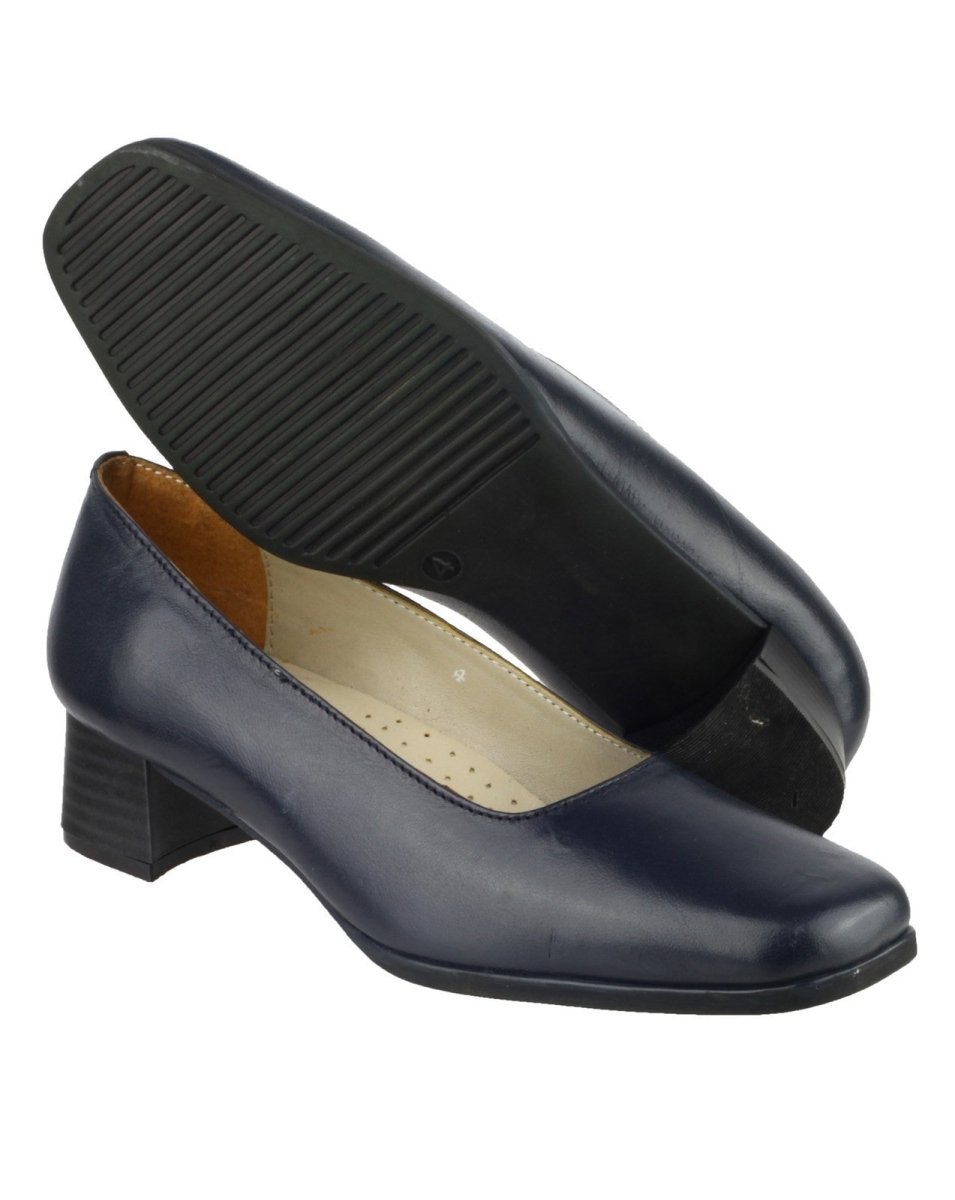 Amblers Walford Ladies Low Block Heel Court Shoes - Shoe Store Direct