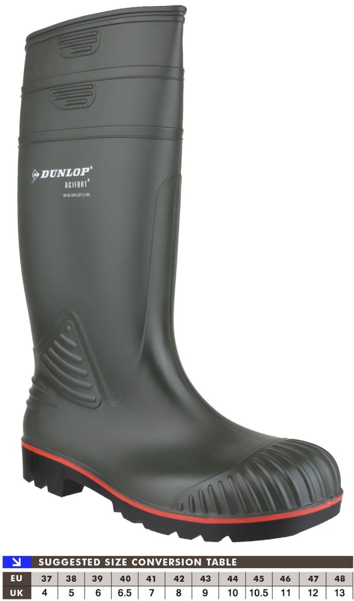 Dunlop Acifort Heavy Duty Full Safety Mens Wellington Boots - Shoe Store Direct