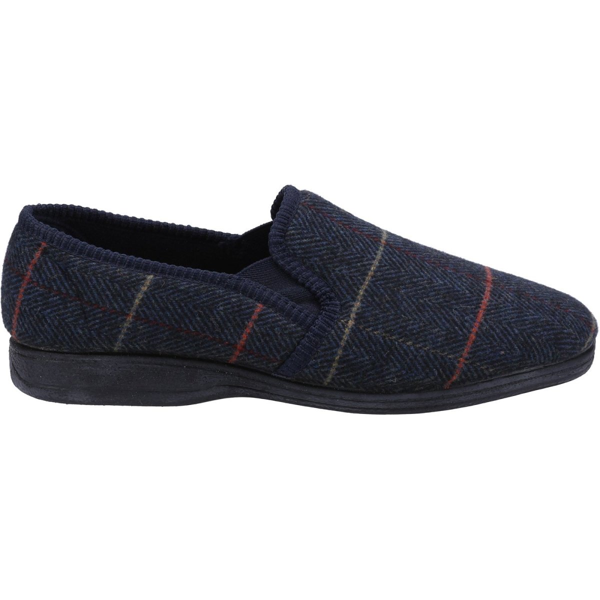 Fleet & Foster Mitchell Chequered Mens Classic Slippers - Shoe Store Direct