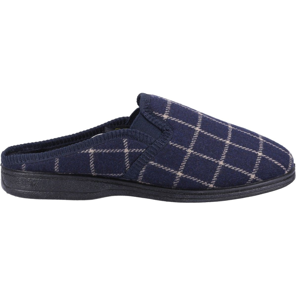 Fleet & Foster Neal Mens Chequered Mule Slippers - Shoe Store Direct