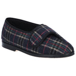 GBS Bill Mens Warm British Tartan Print Touch Fastening Slippers - Shoe Store Direct