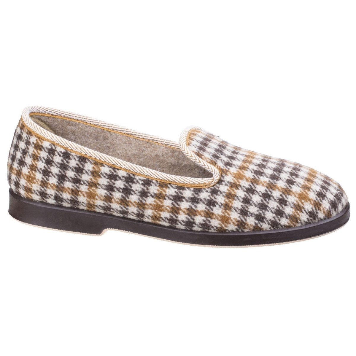 GBS Everett Mens British Tartan Check Print Slippers - Shoe Store Direct