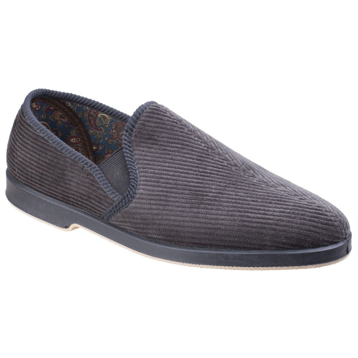 GBS Exeter Mens Traditional Twin Gusset Slippers - Shoe Store Direct
