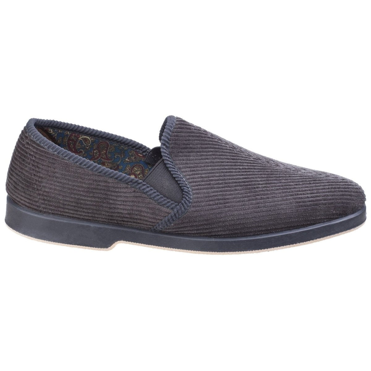 GBS Exeter Mens Traditional Twin Gusset Slippers - Shoe Store Direct