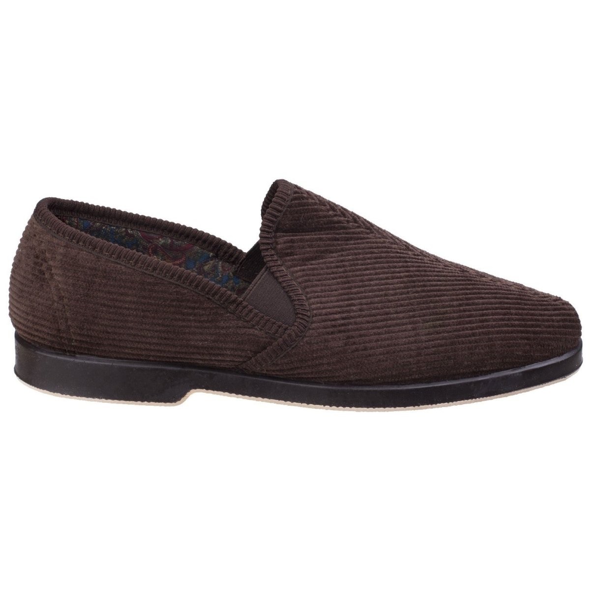 GBS Exeter Mens Traditional Twin Gusset Slippers - Shoe Store Direct