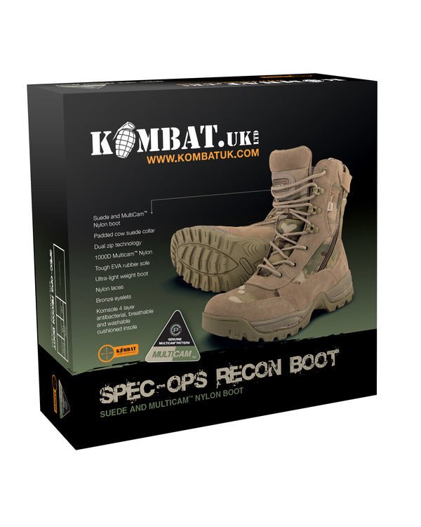 Kombat UK Spec-Ops Suede & Multicam Nylon Recon Boots - Shoe Store Direct