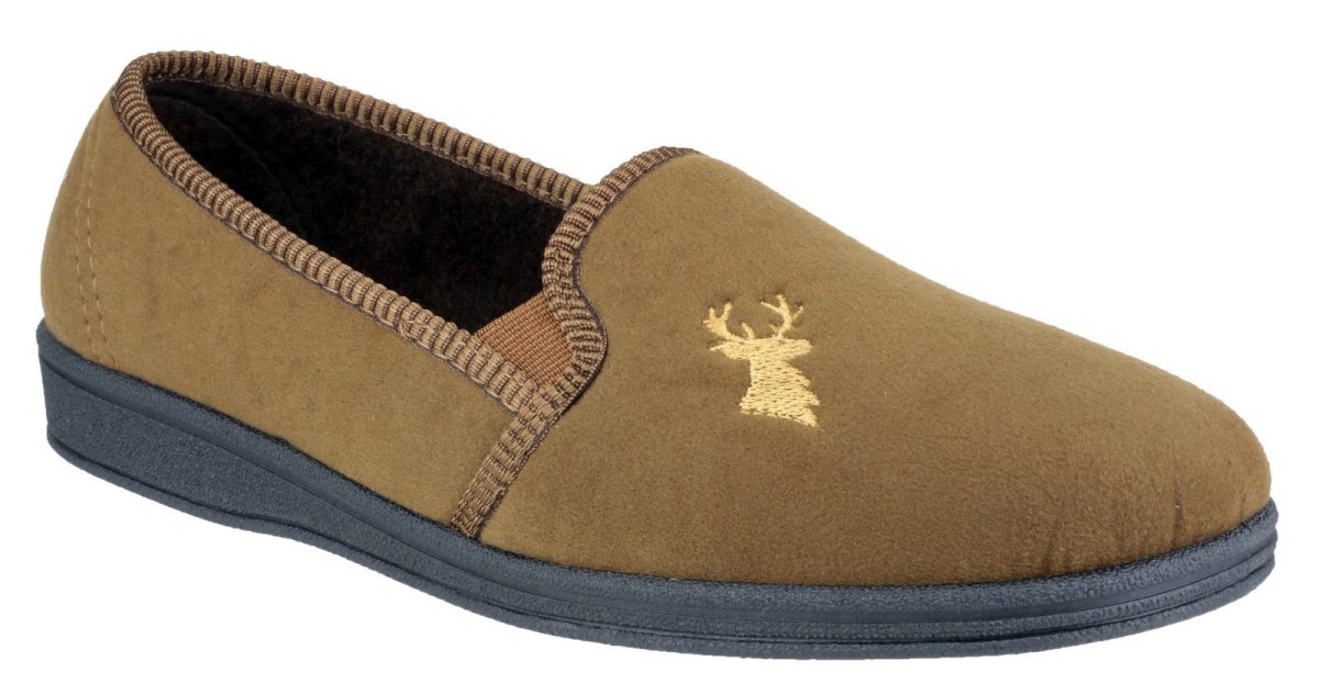 Mirak Stag Classic Slip On Mens Slippers - Shoe Store Direct
