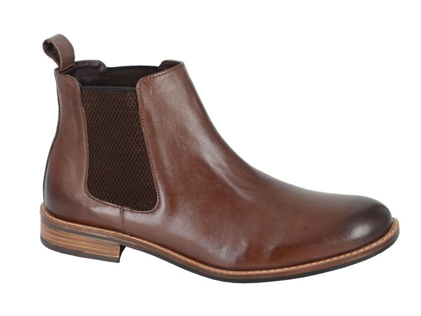 Roamers M163DB Mens Leather Chelsea Boots - Shoe Store Direct