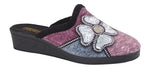 Sleepers LS360AM Ladies Flower Trim Mule Slipper - Shoe Store Direct