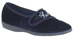Sleepers LS871C Womens Touch Fastening Embroidered Slipper - Shoe Store Direct