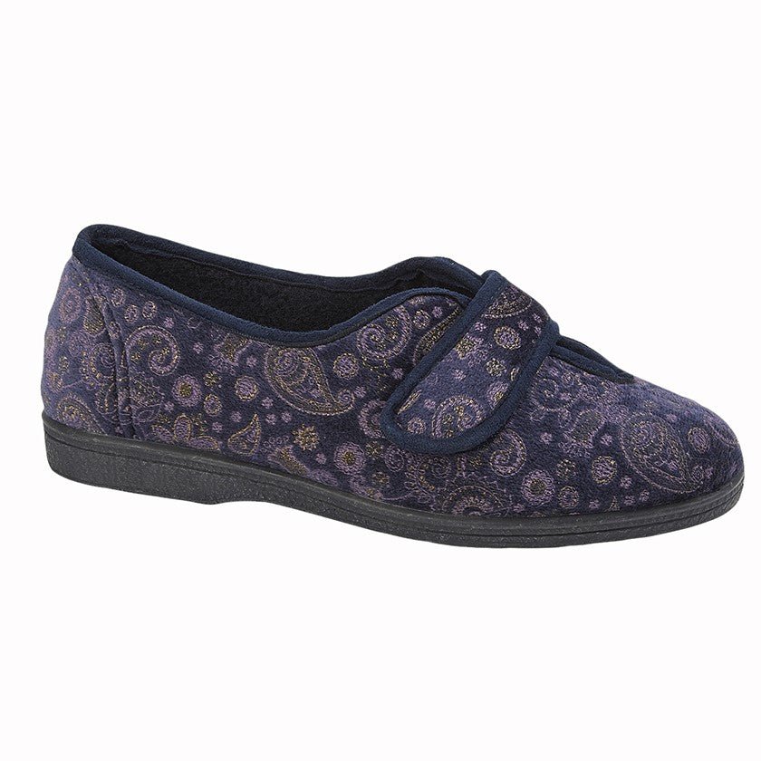 Sleepers LS941NC Womens V-Throat Touch Fastening Slipper - Shoe Store Direct
