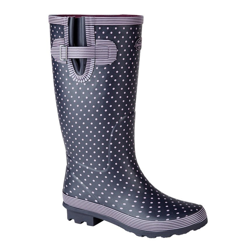 Stormwells W404M Polka Dot Ladies Wellington Boot - Shoe Store Direct