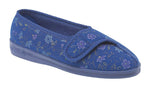 Womens Touch Fastening Slipper Comfylux LS442C Floral EE Wide Fit