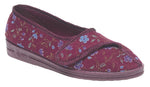 Womens Touch Fastening Slipper Comfylux LS442D Floral EE Wide Fit