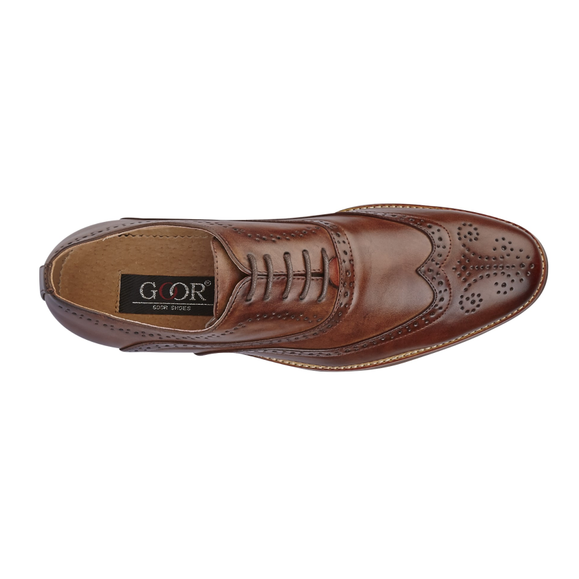 GOOR M9556B Mens Wingtip Brogue Oxford Shoes