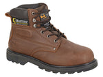 Grafters M538BY Mens Brown Work Safety Boots SBP Padded Steel Midsole