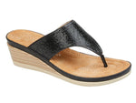 Cipriata L238A Womens Toe Post Wedge Sandal - Shuzes