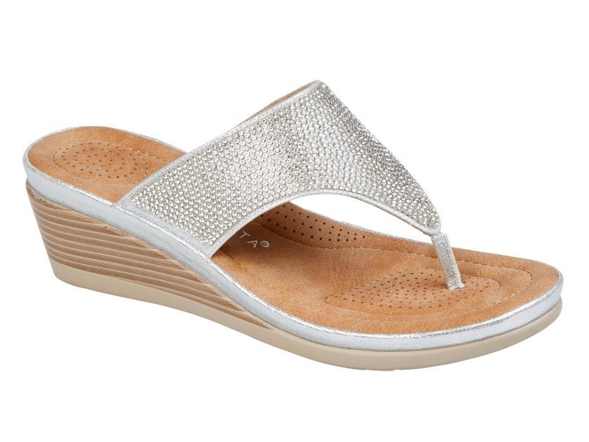 Cipriata L238FS Womens Diamonte Wedge Sandal - Shuzes