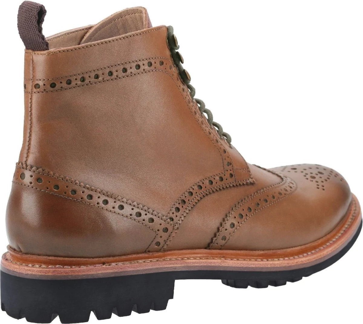 Cotswold Rissington Commando Mens Leather Brogue Boots - Shuzes