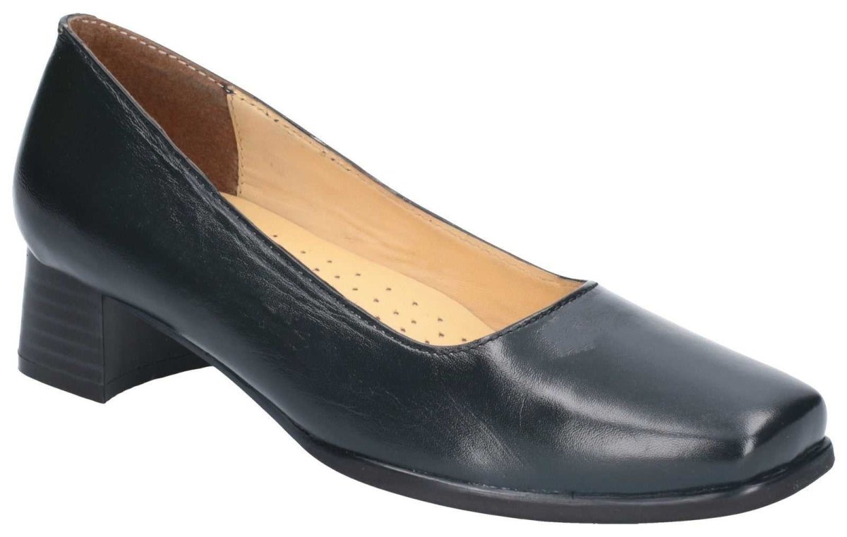 Amblers Walford Ladies Wide Fit Low Block Heel Court Shoes - Shoe Store Direct