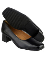 Amblers Walford Ladies Wide Fit Low Block Heel Court Shoes - Shoe Store Direct