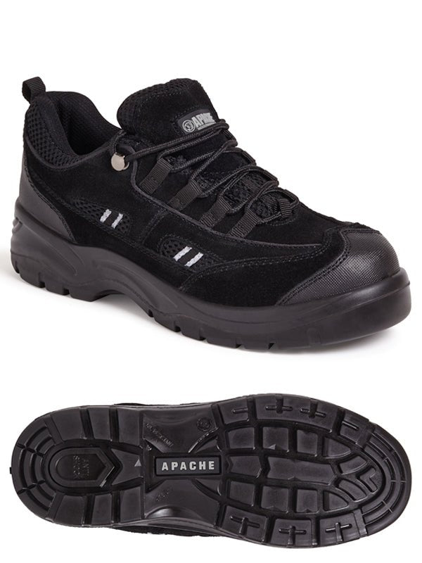 Apache AP302SM Black Suede Steel Toe Cap Safety Trainers - Shoe Store Direct