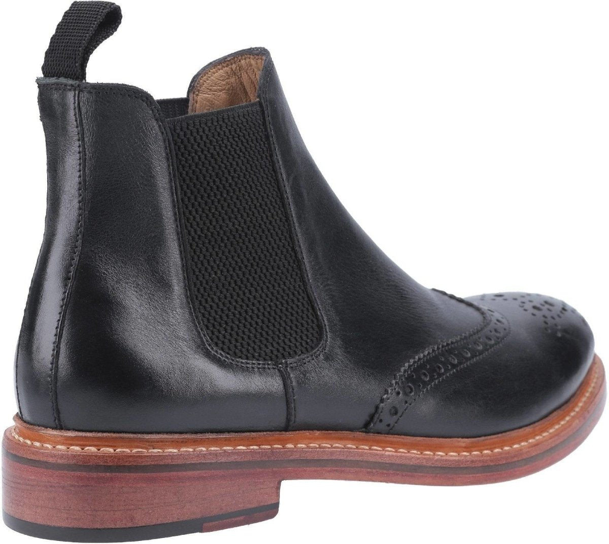 Cotswold Siddington Mens Leather Chelsea Brogue Boots - Shoe Store Direct