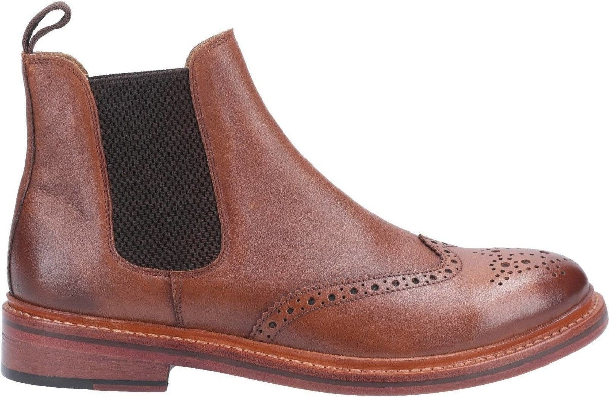 Cotswold Siddington Mens Leather Chelsea Brogue Boots - Shoe Store Direct