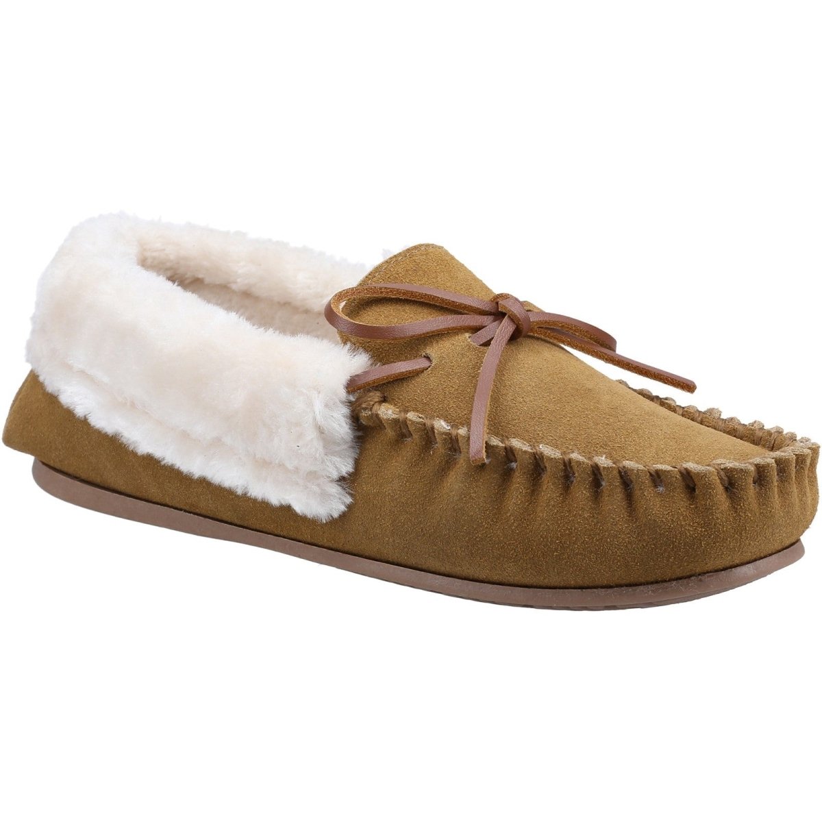 Cotswold Sopworth Suede Ladies Moccasin Slippers - Shoe Store Direct