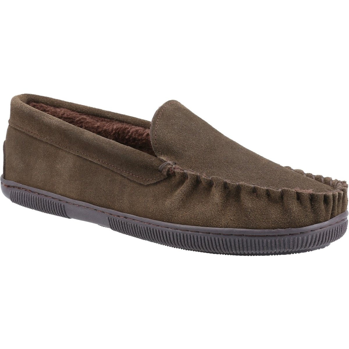 Cotswold Tresham Suede Mens Moccasin Slippers - Shoe Store Direct