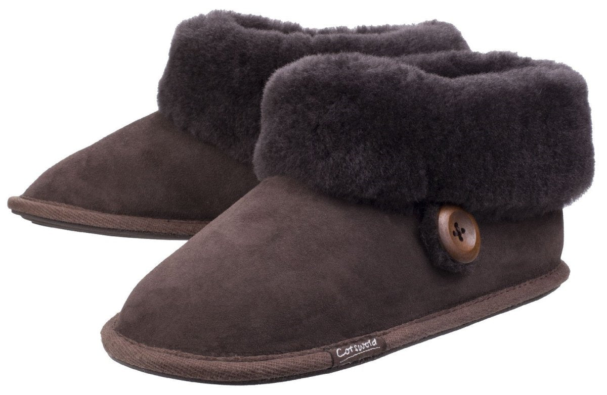 Cotswold Wotton Sheepskin Ladies Bootie Slippers - Shoe Store Direct