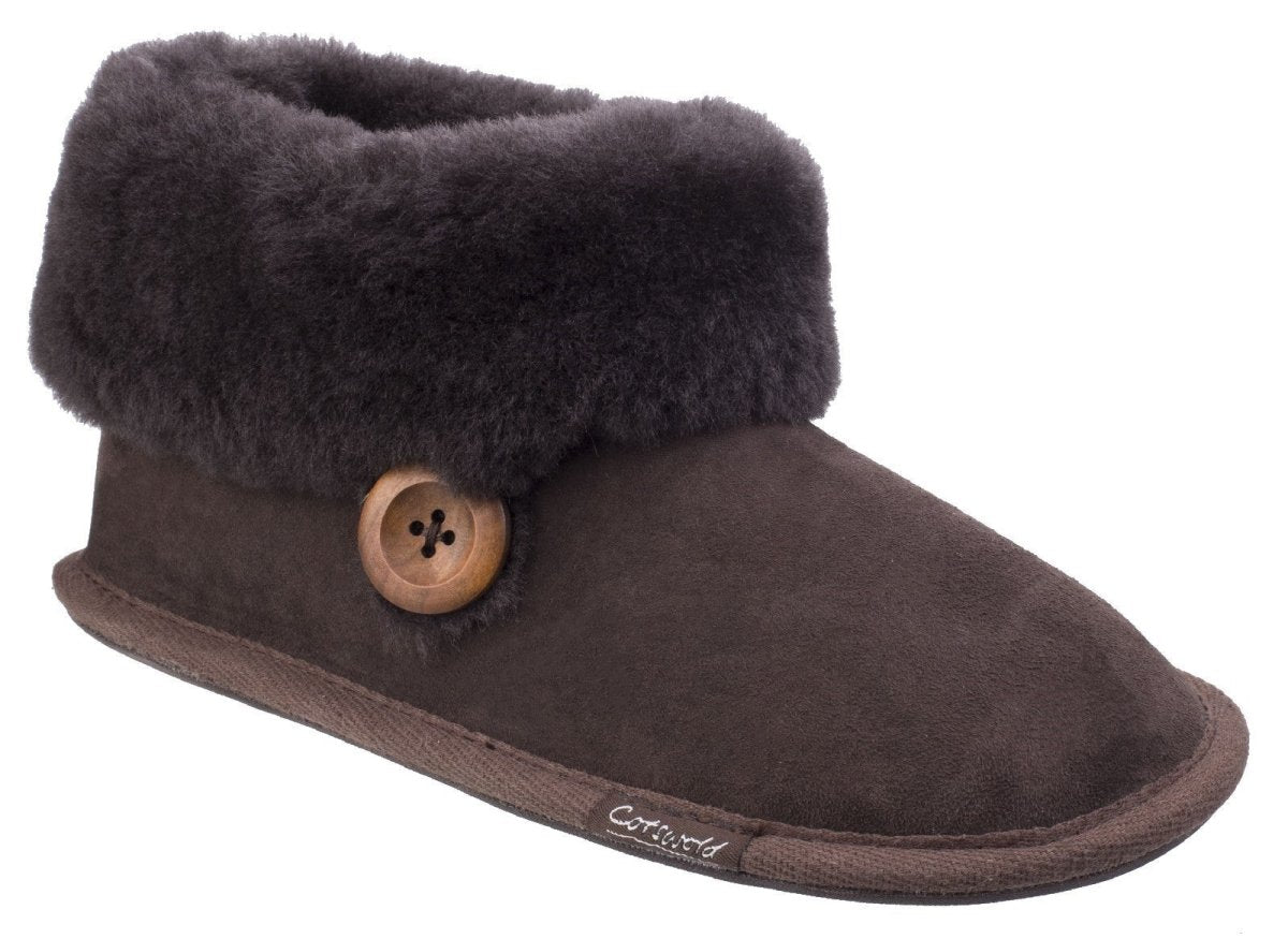 Cotswold Wotton Sheepskin Ladies Bootie Slippers - Shoe Store Direct