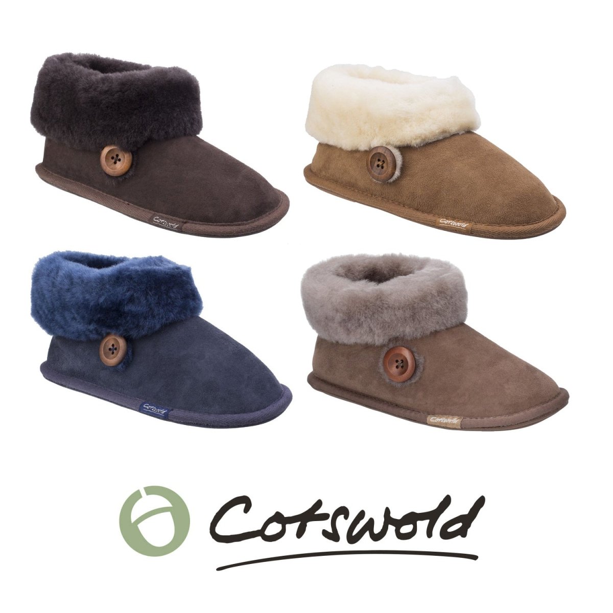 Cotswold Wotton Sheepskin Ladies Bootie Slippers - Shoe Store Direct