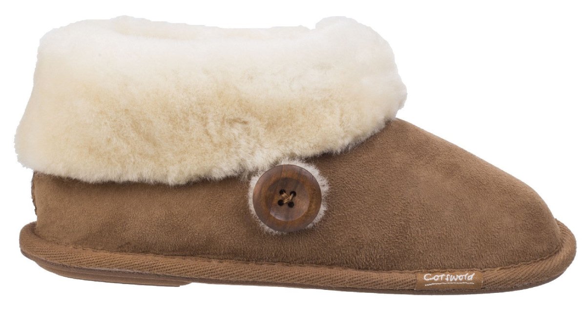 Cotswold Wotton Sheepskin Ladies Bootie Slippers - Shoe Store Direct