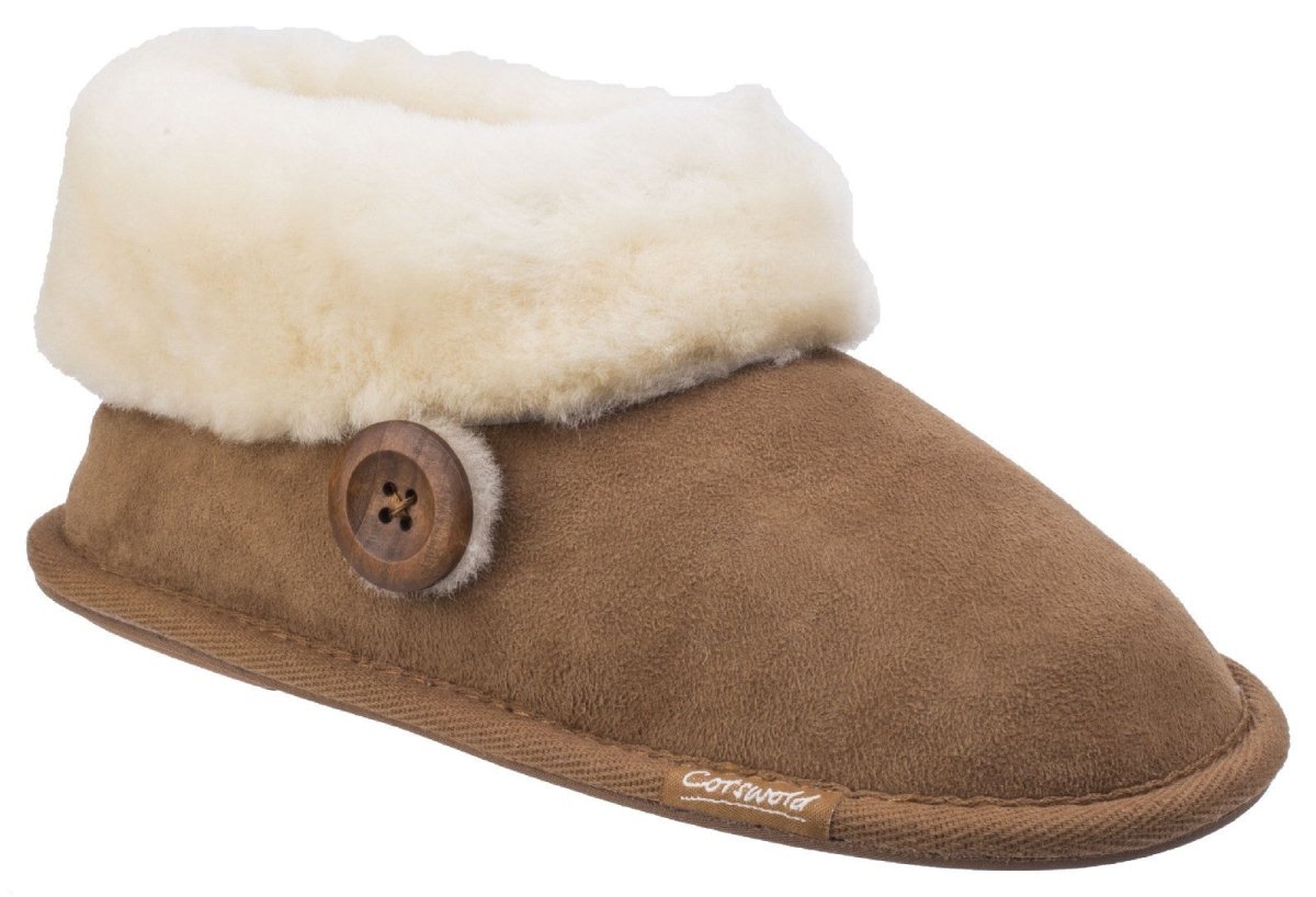 Cotswold Wotton Sheepskin Ladies Bootie Slippers - Shoe Store Direct