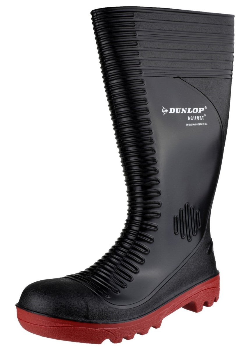 Dunlop Acifort Ribbed Full Safety Wellington Boots - Shoe Store Direct