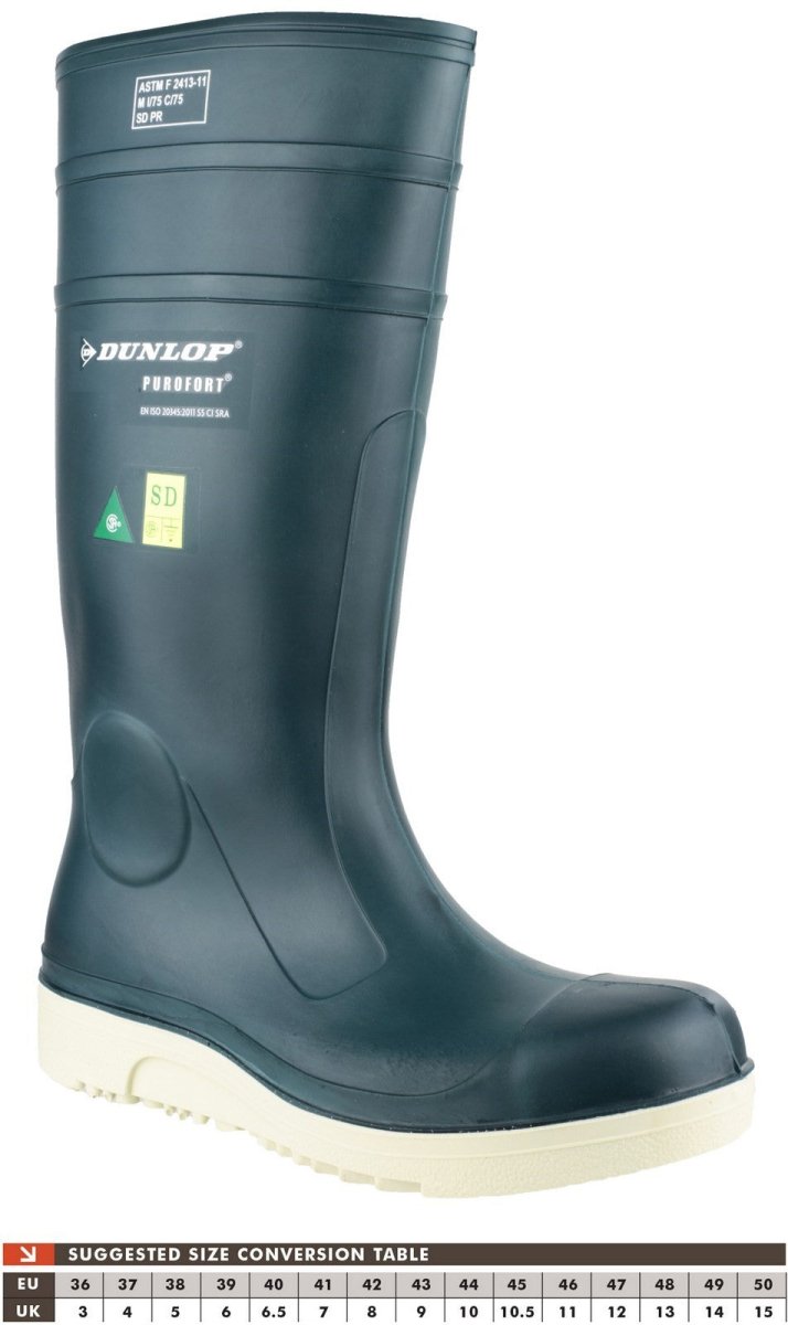 Dunlop Purofort Comfort Grip Full Safety Wellington Boots - Shoe Store Direct