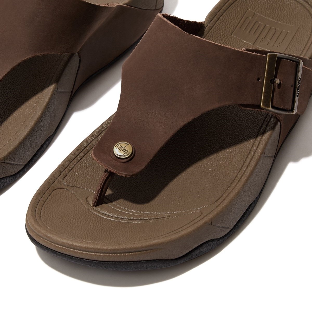 Fitflop Trakk II Mens Leather Toe-Post Flip-Flop Summer Sandals - Shoe Store Direct