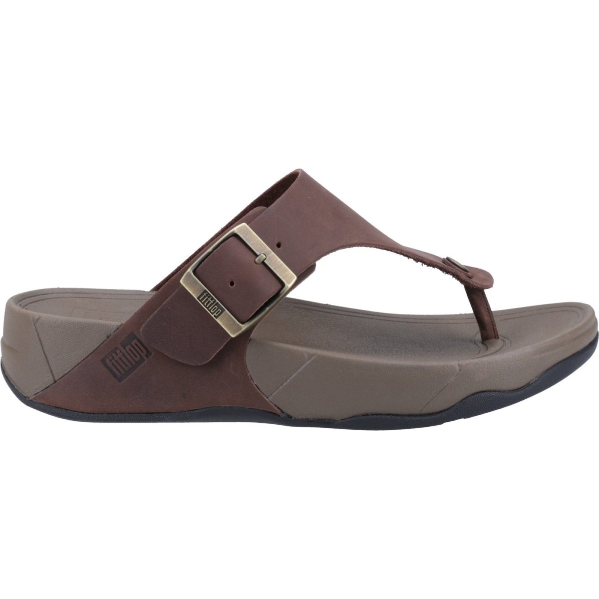 Fitflop Trakk II Mens Leather Toe-Post Flip-Flop Summer Sandals - Shoe Store Direct