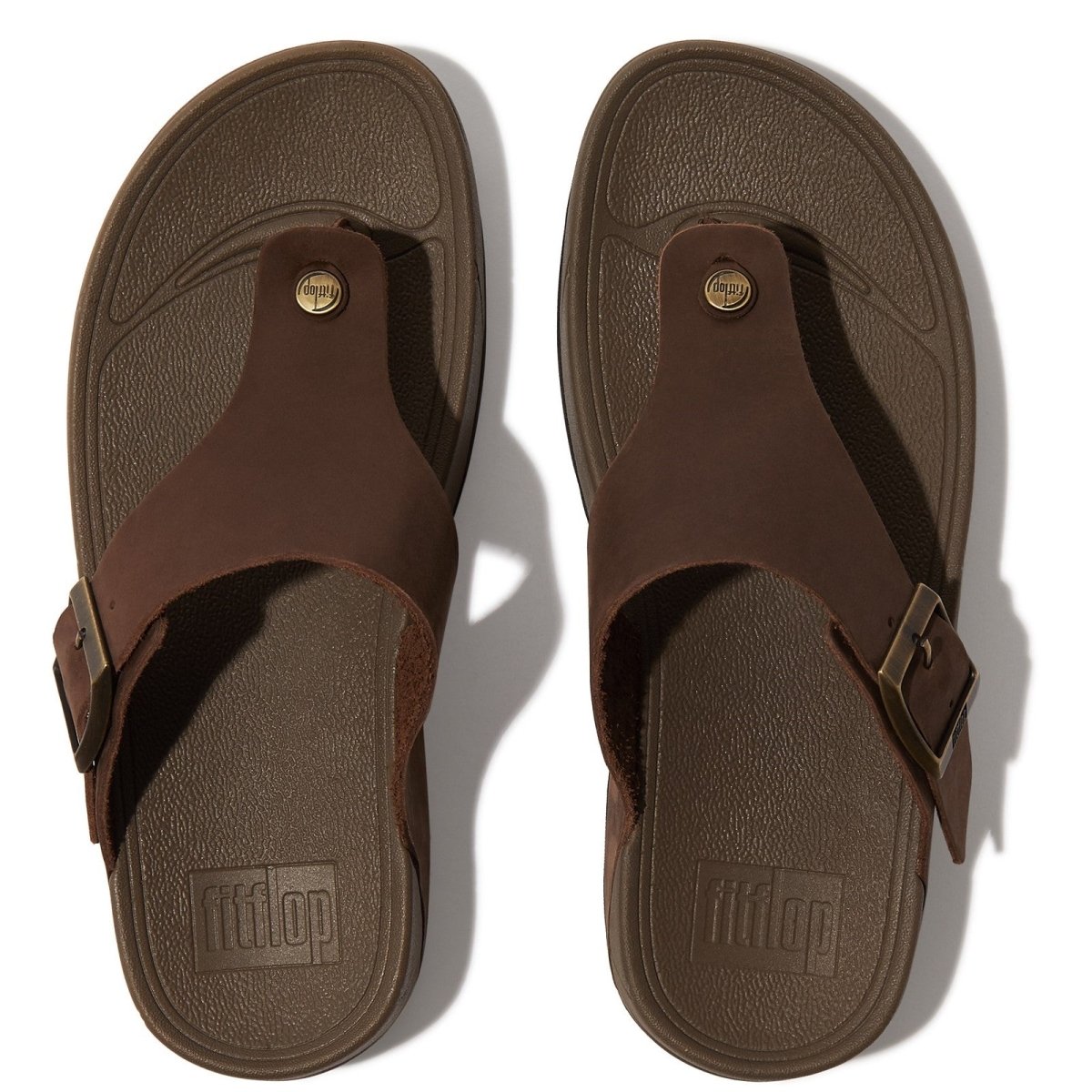 Fitflop Trakk II Mens Leather Toe-Post Flip-Flop Summer Sandals - Shoe Store Direct