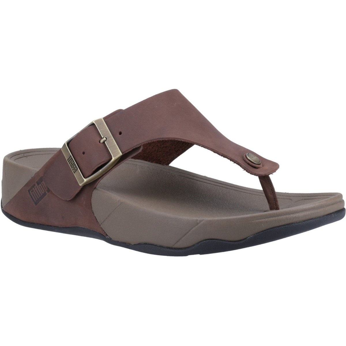 Fitflop Trakk II Mens Leather Toe-Post Flip-Flop Summer Sandals - Shoe Store Direct