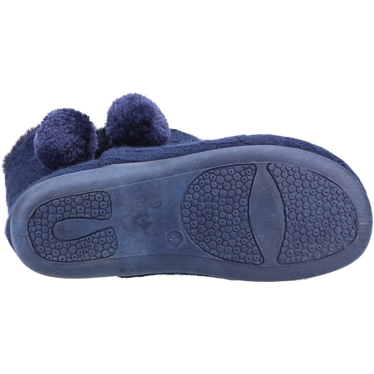 Fleet & Foster Apple Knitted Pom Poms Ladies Bootie Slippers - Shoe Store Direct