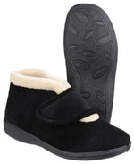 Fleet & Foster Levitt Touch Fastening Ladies Bootie Slippers - Shoe Store Direct