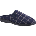 Fleet & Foster Neal Mens Chequered Mule Slippers - Shoe Store Direct