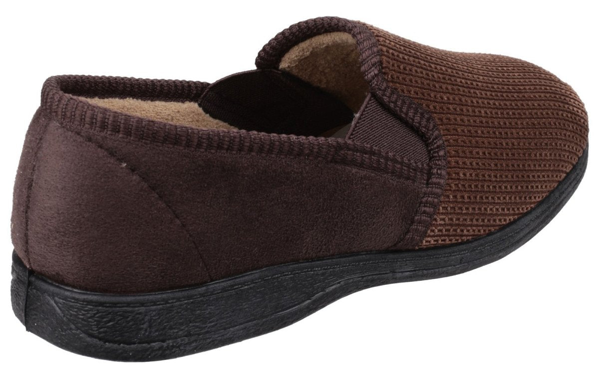 Fleet & Foster Tim Twin Gusset Classic Mens Slippers - Shoe Store Direct
