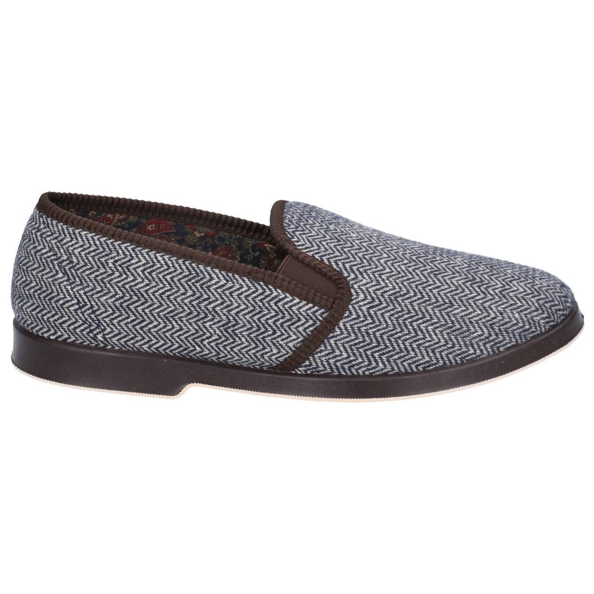 GBS Stafford Mens Warm British Twin Gusset Slippers - Shoe Store Direct