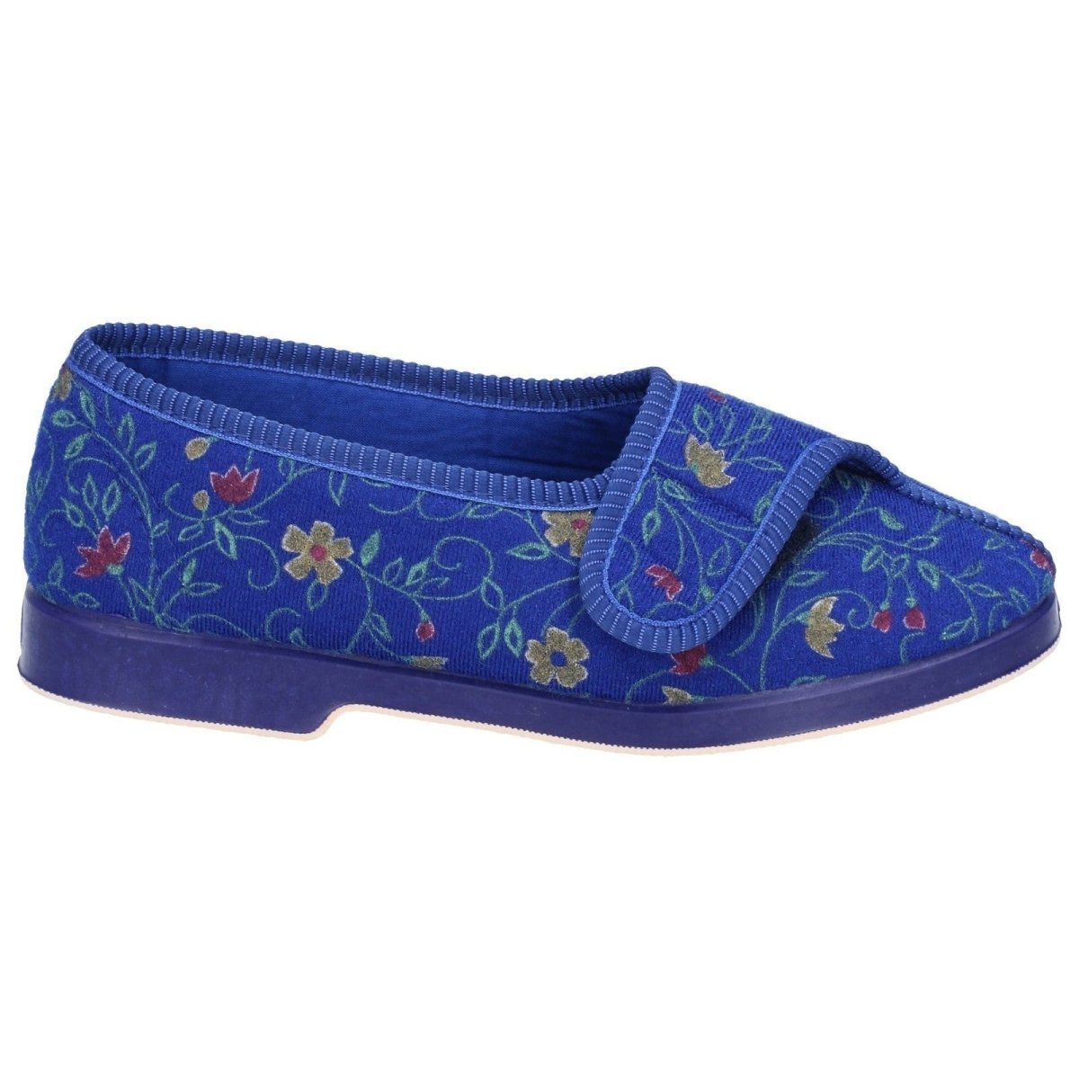GBS Wilma Ladies EE Wide Fit British Floral Print Slippers - Shoe Store Direct