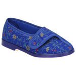 GBS Wilma Ladies EE Wide Fit British Floral Print Slippers - Shoe Store Direct